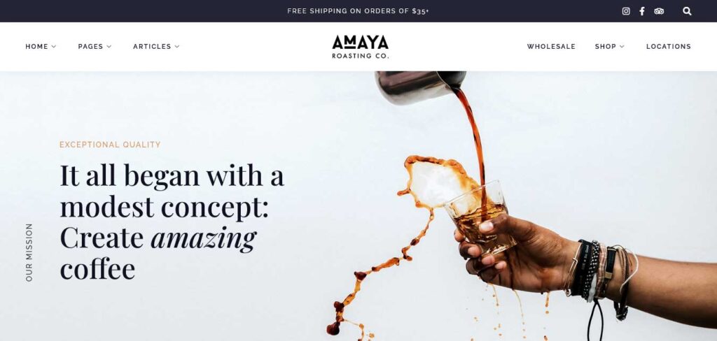 amaya cafe WordPress theme