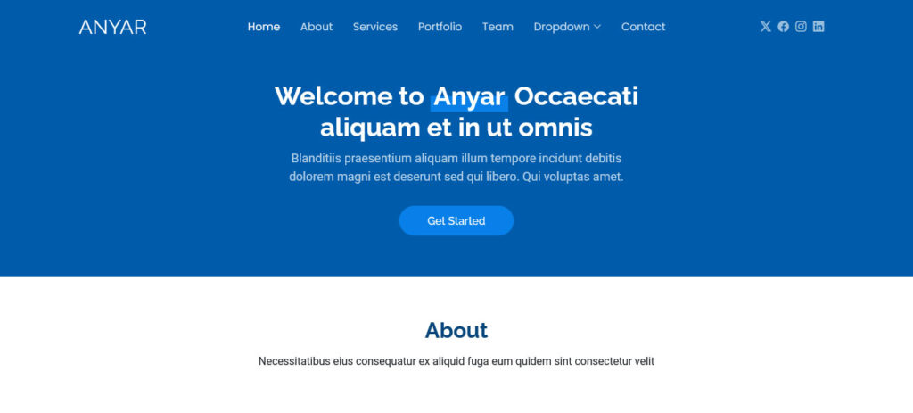 anyar free bootstrap website template