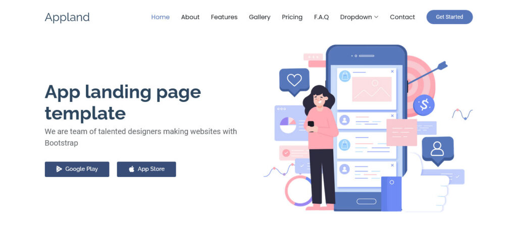 Appland free bootstrap website template