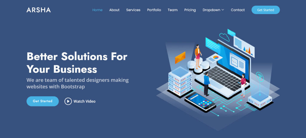 Arsha free bootstrap website template