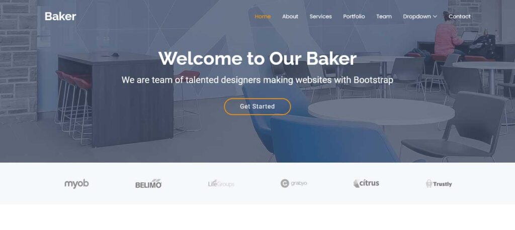 Baker free bootstrap website theme