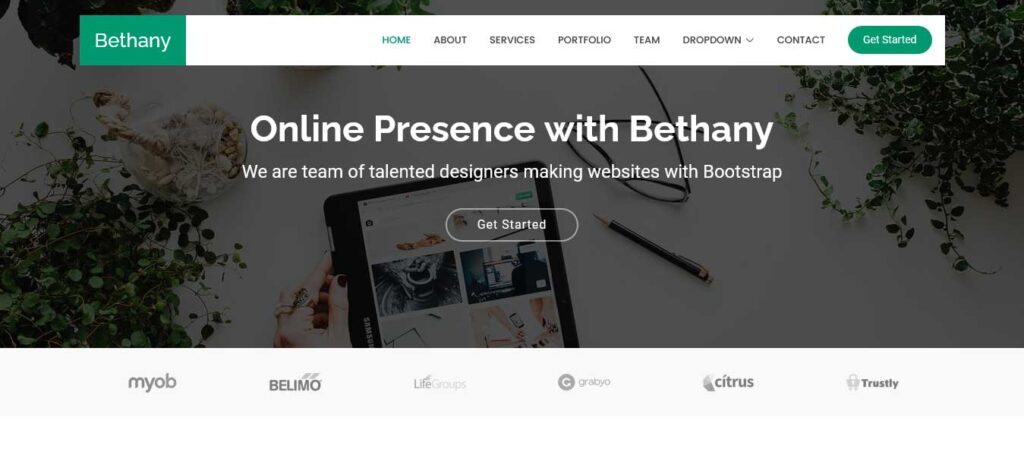 Bethany free bootstrap website theme