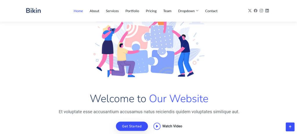 Bikin free bootstrap website theme