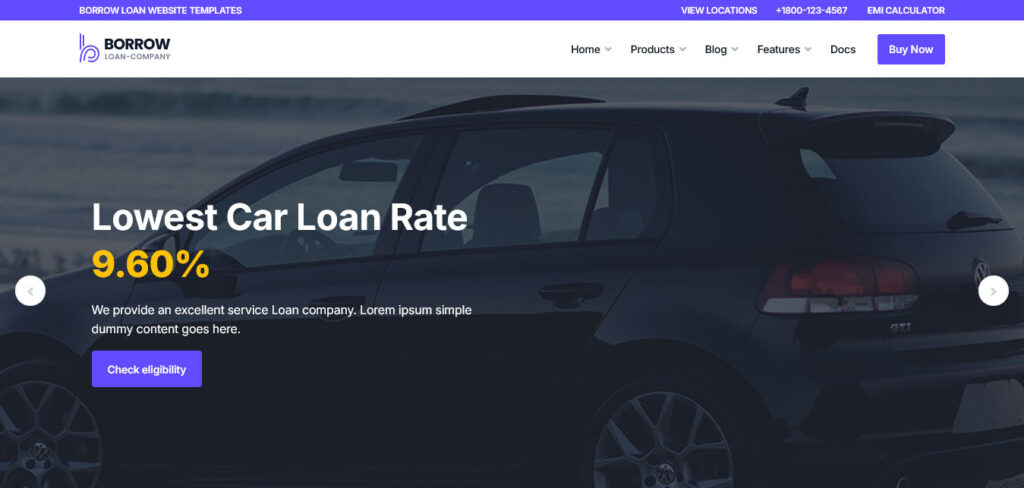 Borrow Bootstrap template