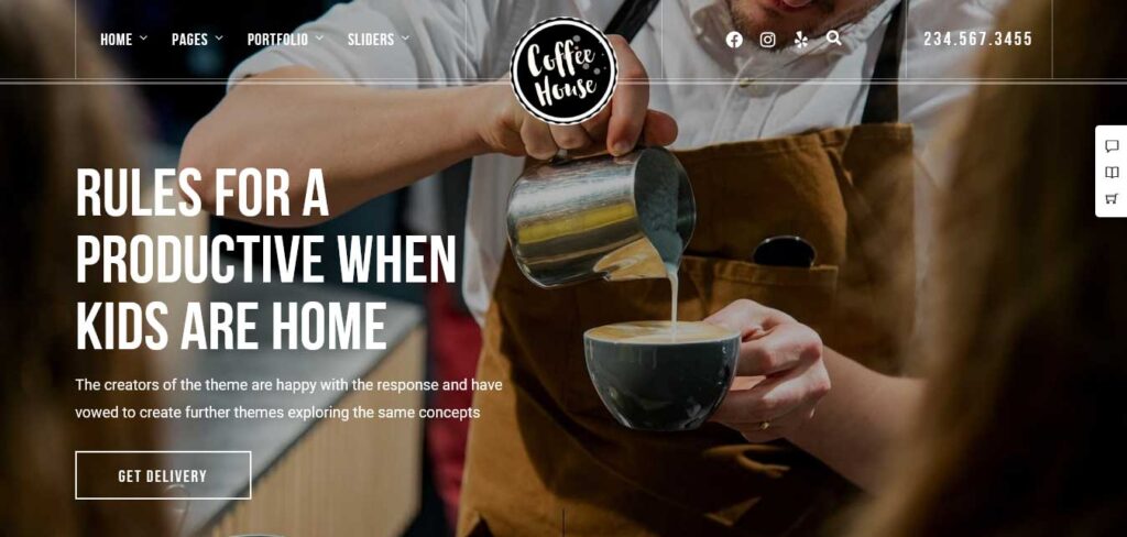 craft wordpress theme for coffee shop