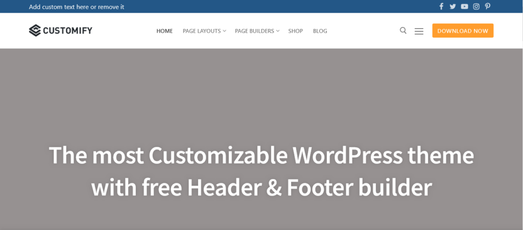 customify fast loading WordPress theme