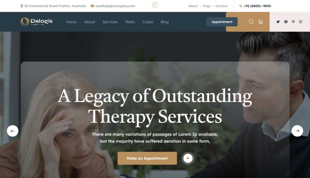 Delogis psychology and counseling WordPress themes