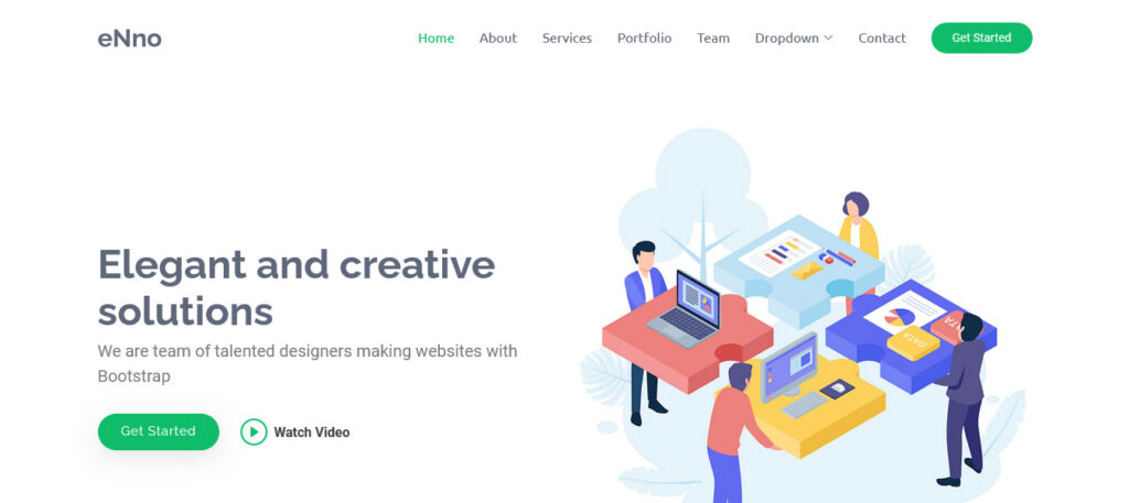 eNno free bootstrap website template