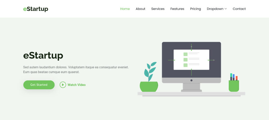 eStartup free bootstrap website template