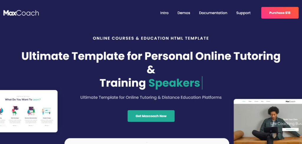 MaxCoach Bootstrap template