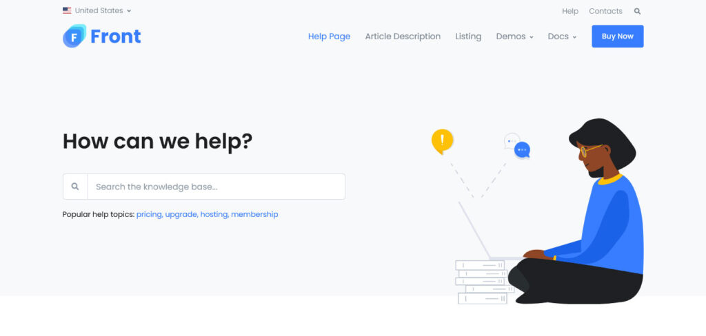 Front knowledge base WordPress theme