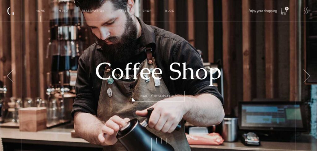 gaspard coffee shop WordPress theme