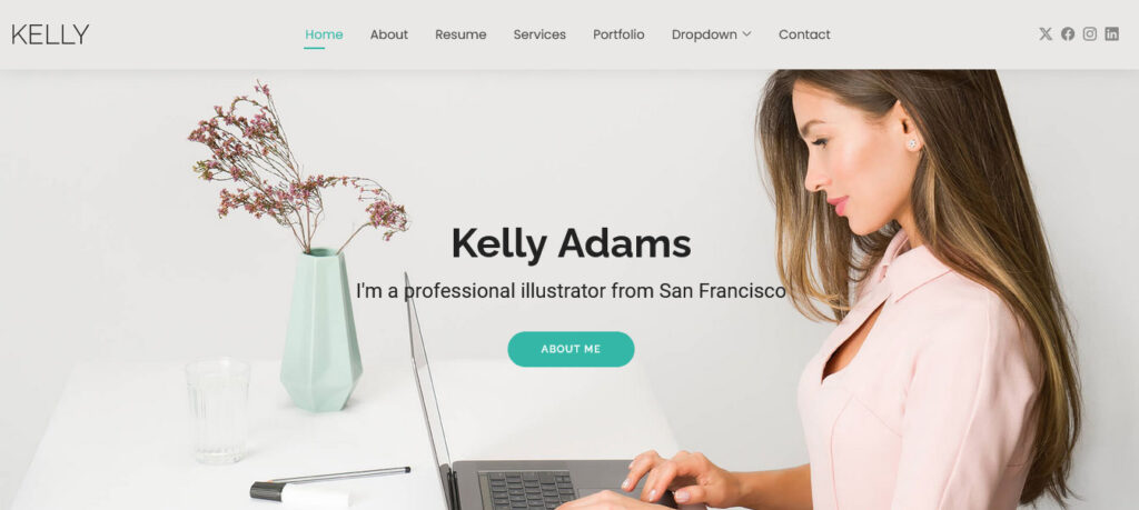 Kelly free bootstrap website template