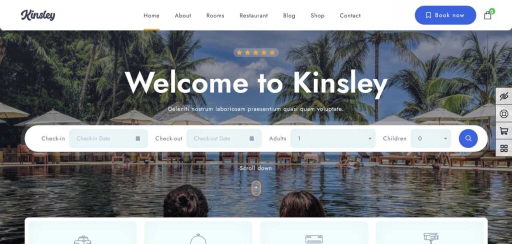 kinsley wordpress theme for vacation rental