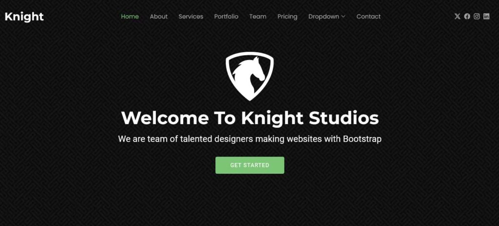 knight free bootstrap website templates