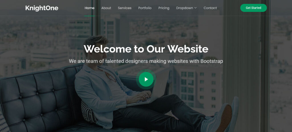 knightone free bootstrap website template