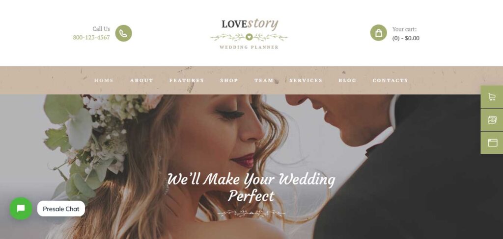 Love Story WordPress theme