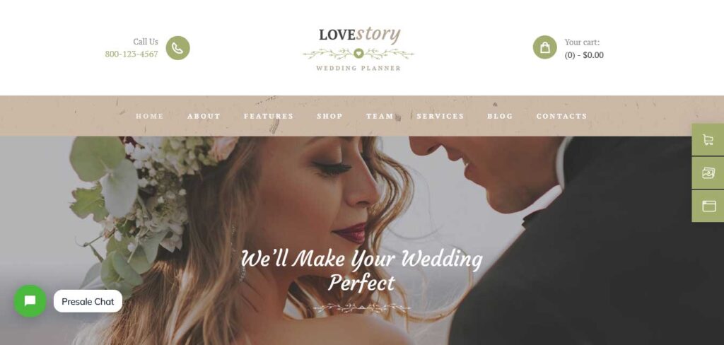 lovestory wedding wordpress theme