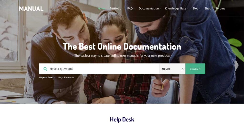 manual tech support WordPress theme