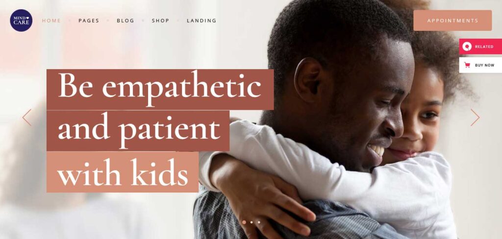 mindcare WordPress theme for psychology and counseling