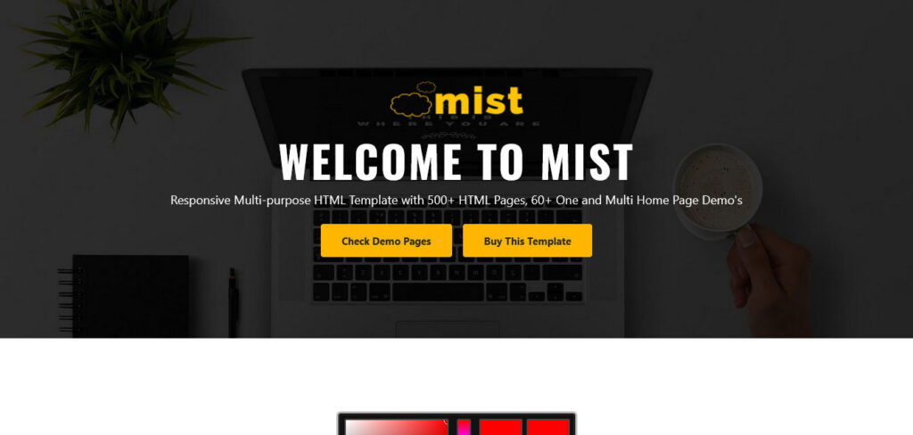 Mist Bootstrap template