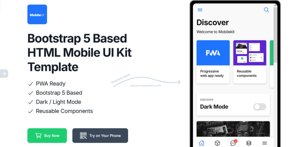 Mobilekit Bootstrap template