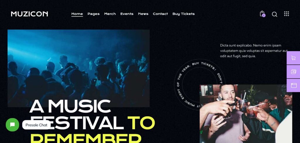 muzicon festival WordPress theme