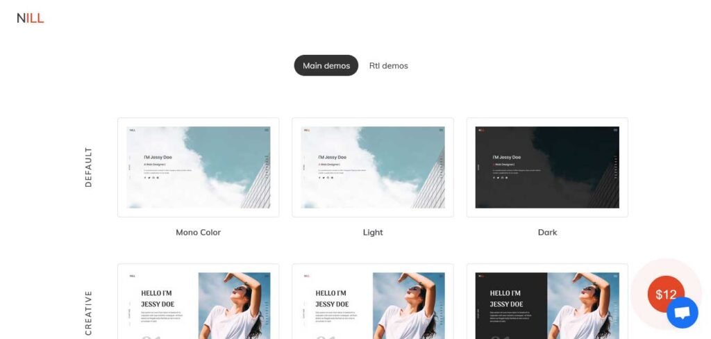 Nill Bootstrap template