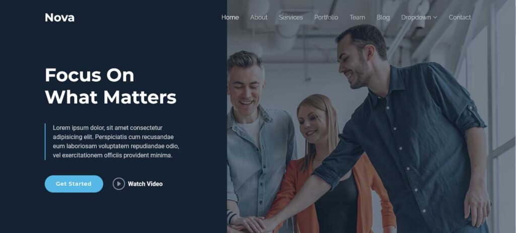 Nova free bootstrap website template