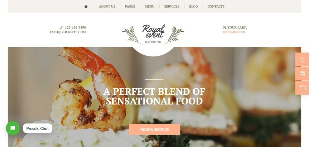 royal event planner WordPress theme