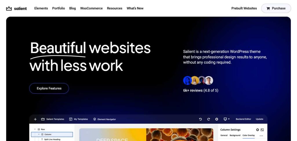 salient fastest WordPress theme