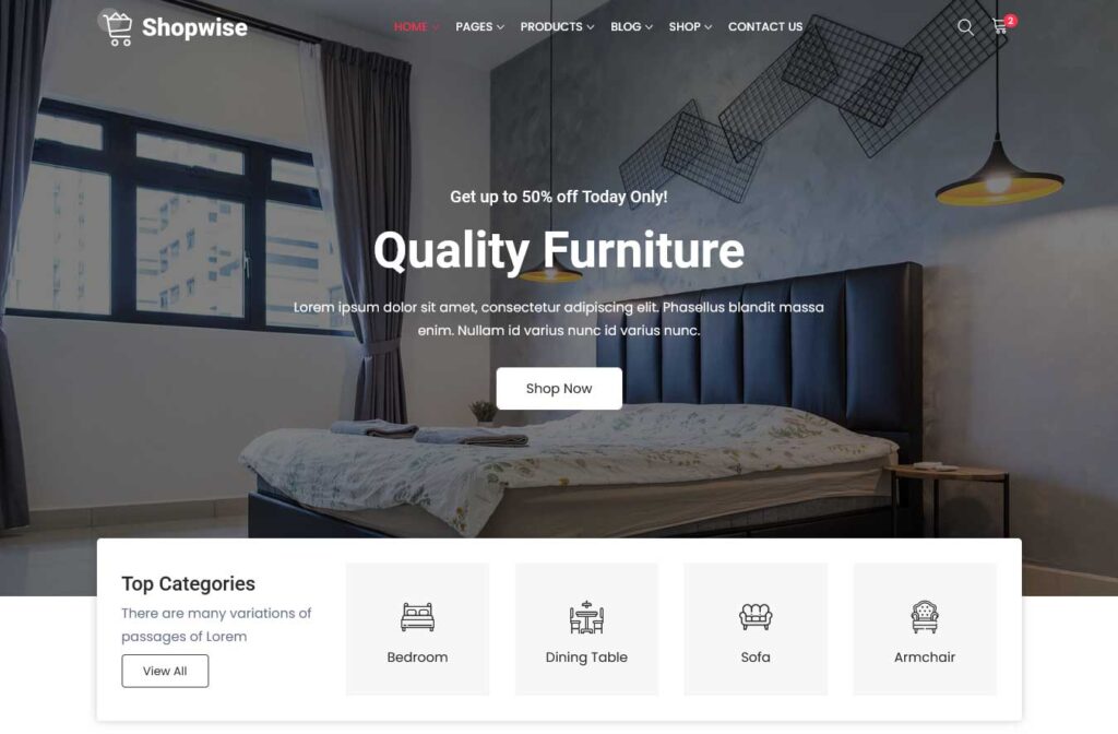 Shopwise Bootstrap website template