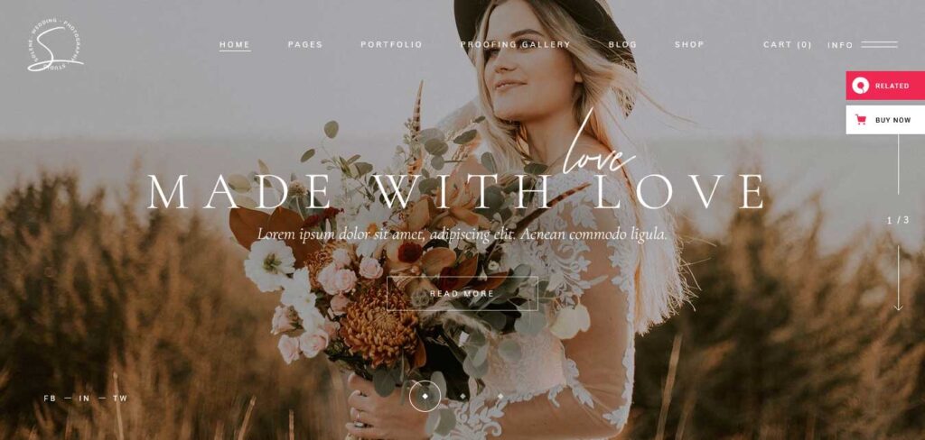 Solene Wedding Photogrphy WordPress theme