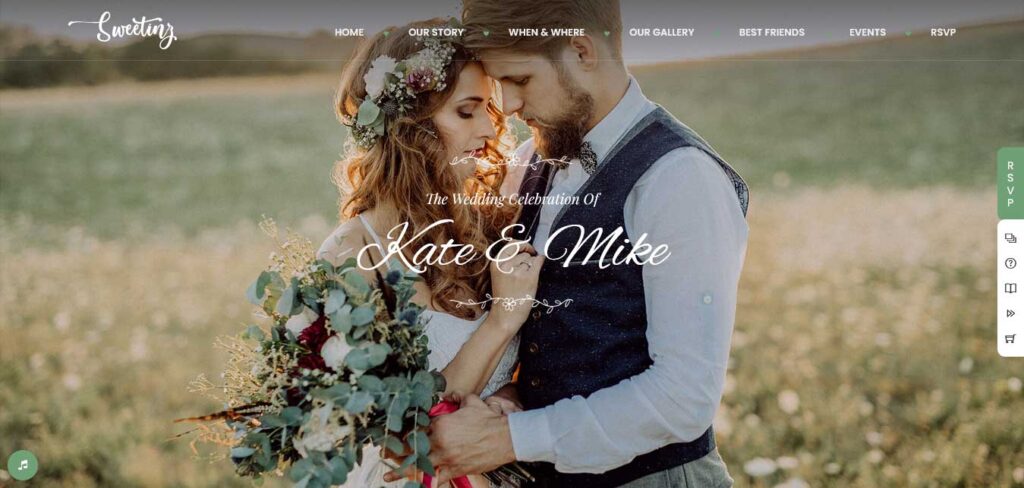 sweetinz wedding wordpress theme