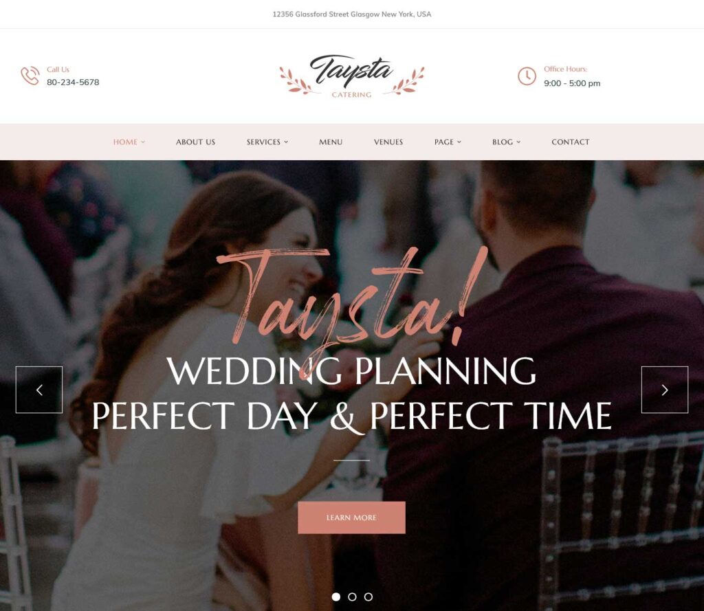 Taysta wedding wordpress theme