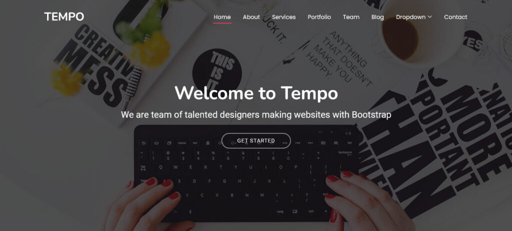 Tempo free bootstrap website template