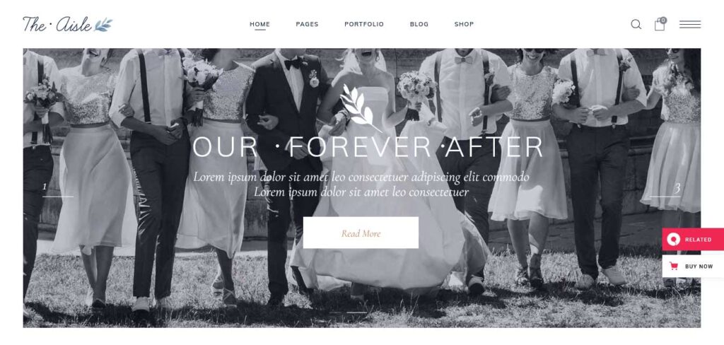 The Aisle wedding WordPress theme