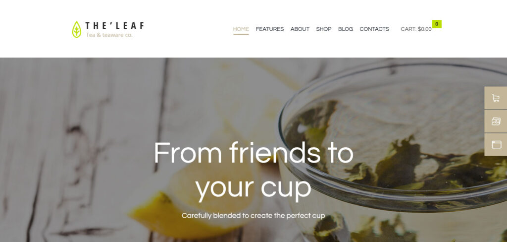 theleaf coffee shop WordPress themes