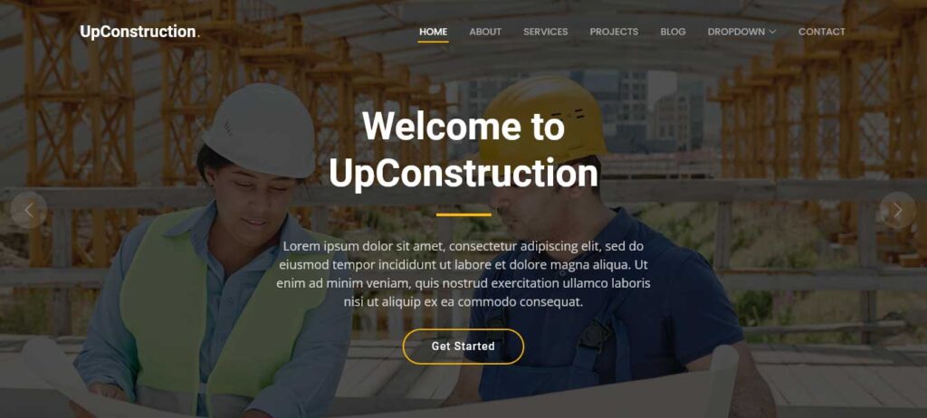 upconstruction free bootstrap website template