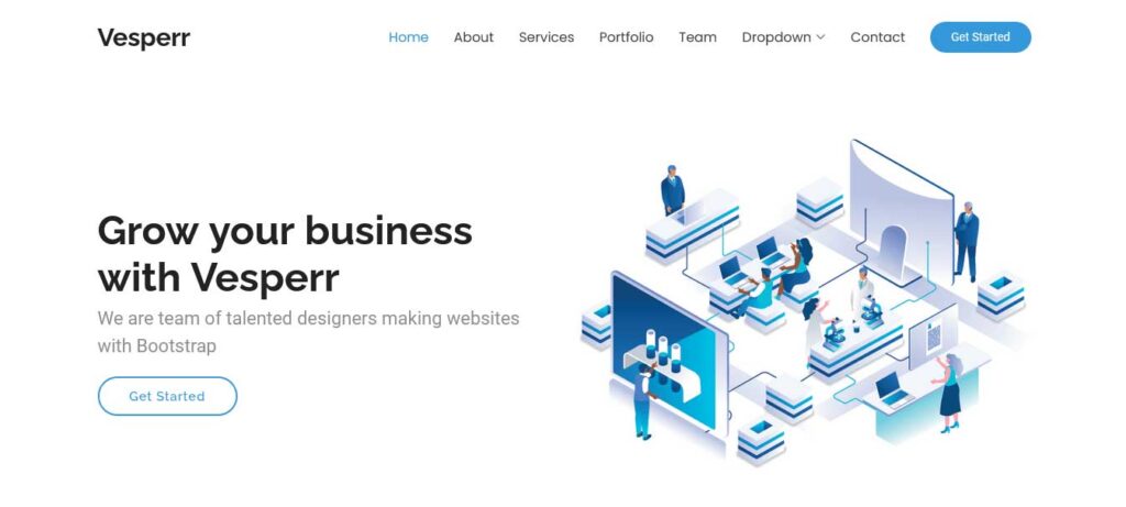 Vesperr free bootstrap website template