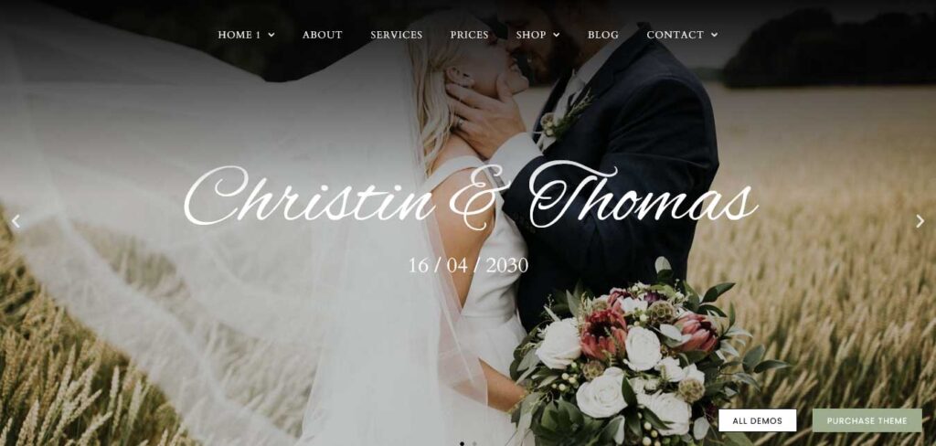 wedding WordPress theme