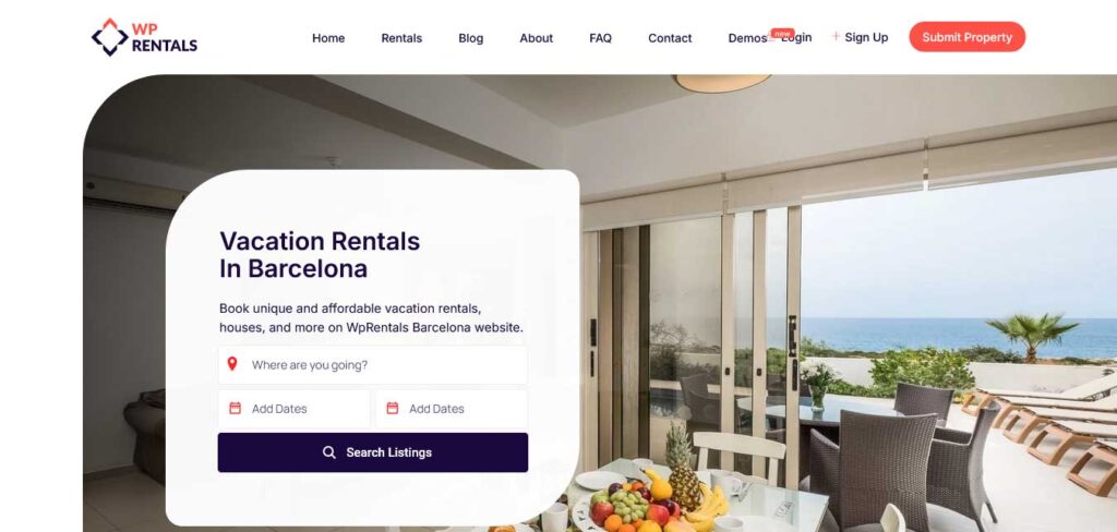 Wprentals vacation rental WordPress theme